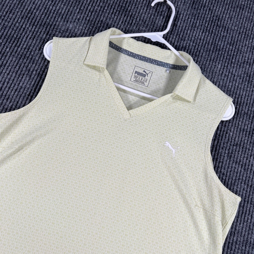 Puma Polo Shirt Womens XL Extra Large Light Green Sleeveless V Neck Golf Tennis